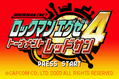 Rockman EXE 4 Tournament Red Sun title screen for GameBoy Advance